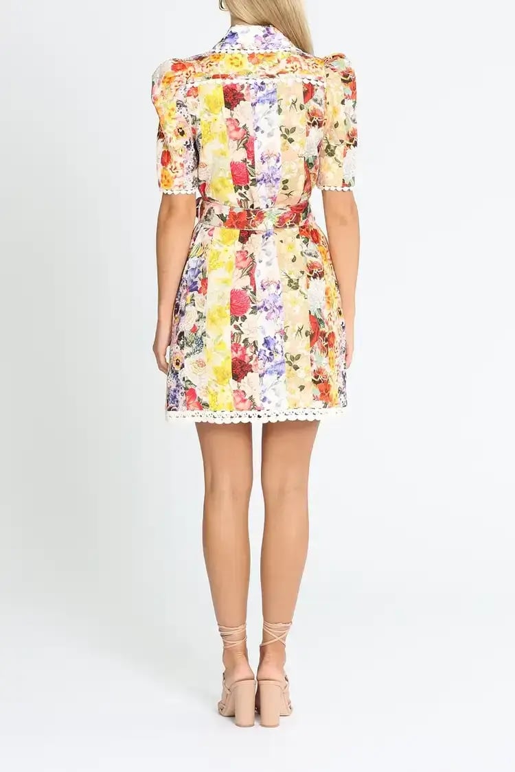 Zimmermann Wonderland Shirt Dress Multi Size 10 AU photo 3