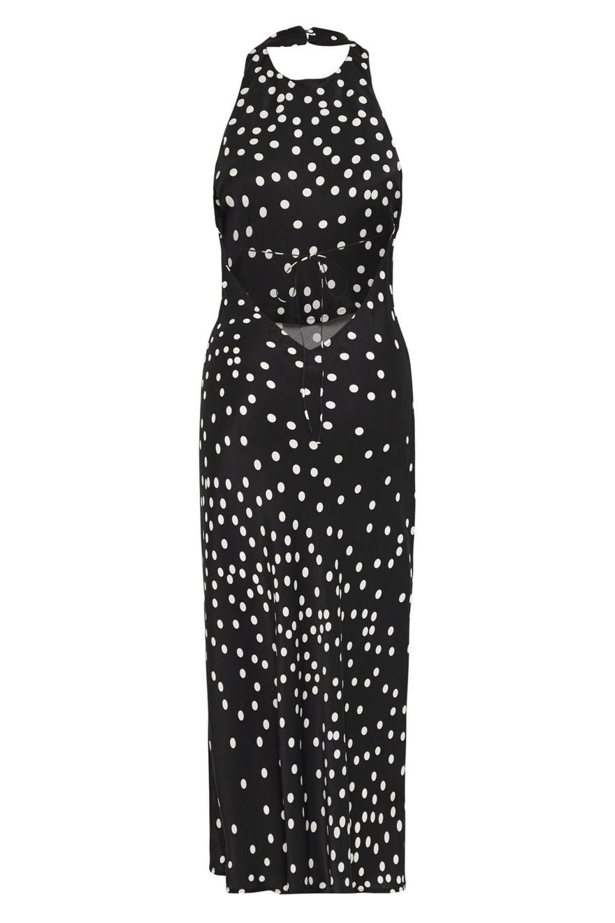 Silk Laundry Halter Dress Broken Dot photo 4