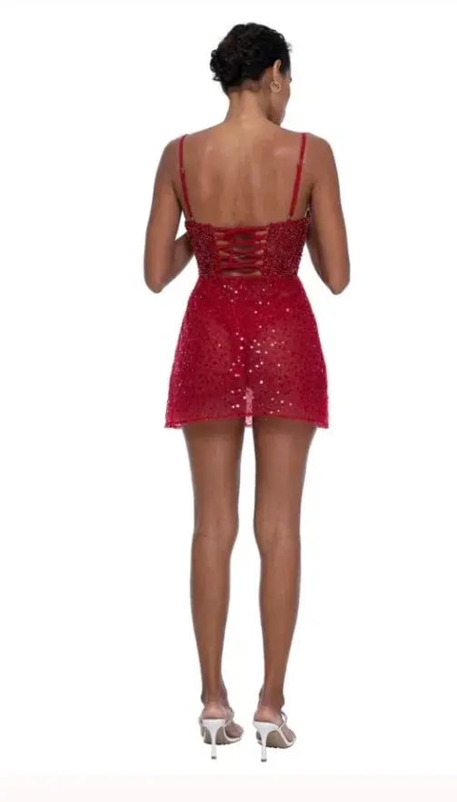 Dyspnea The Charleston Mini Dress Red Size XXL / AU 16 photo 3