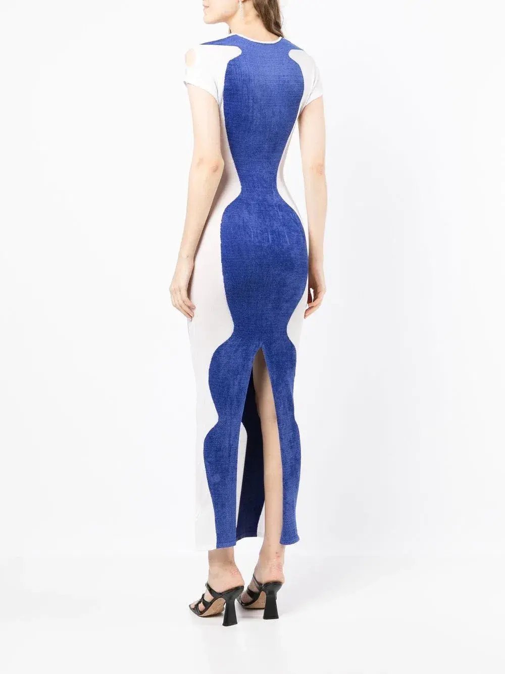 Dion Lee Chenille Intarsia Maxi Dress Blue/White Size XS / Au 6 photo 2