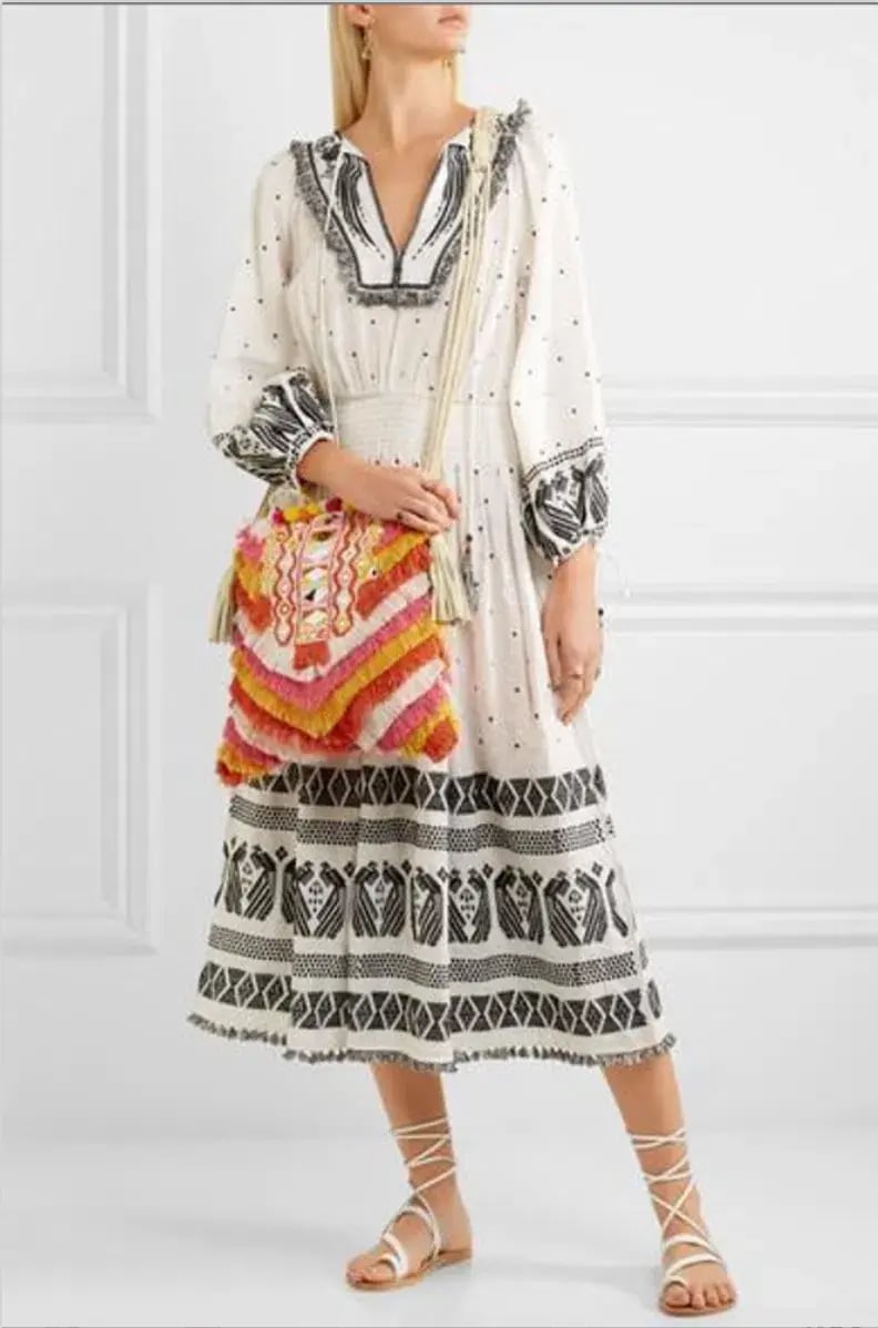 Zimmermann Divinity Midi Embroidered Linen Dress White/Black Size 0 / 8 AU photo 2