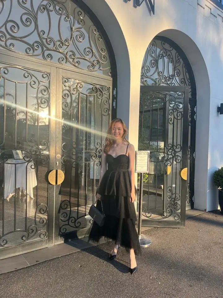 Elle Zeitoune Mason Midi Dress Black Size 6 photo 3