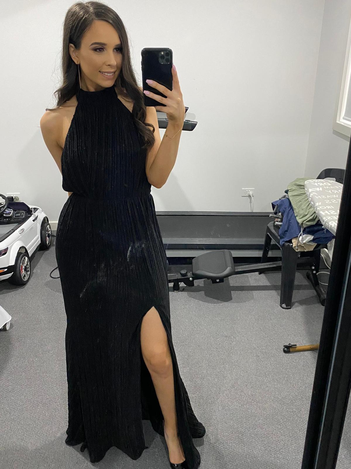 Elle Zeitoune Blair Rose Black Dress Size 6 photo 2
