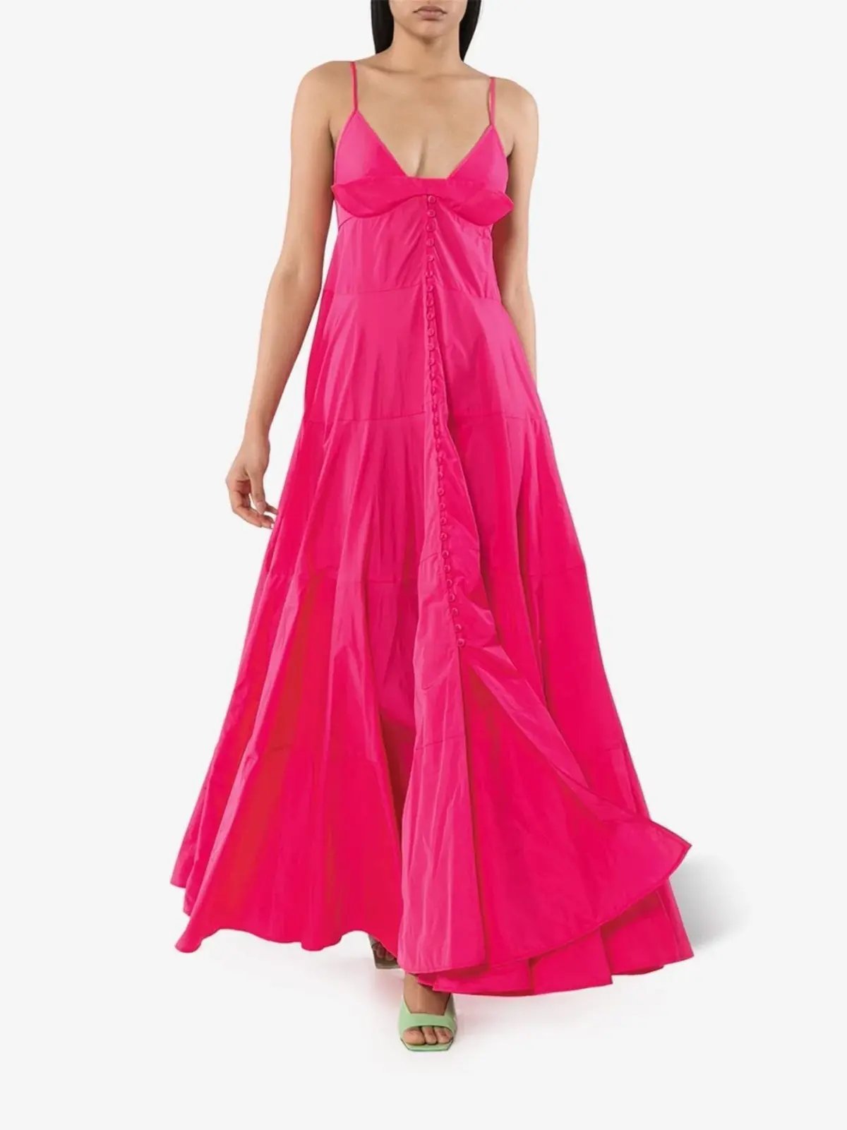 Jacquemus La Robe Manosque Tiered Maxi Dress Pink Size 6 photo 2
