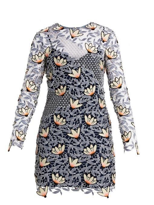 Self Portrait Guipure Lace Mini Dress Size 10 photo 4
