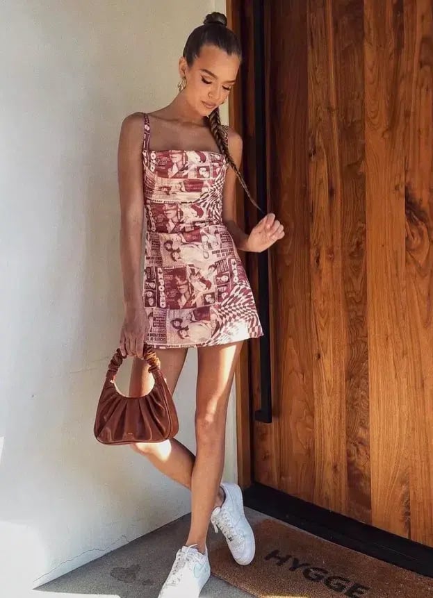 Miaou Ginger Dress Wanted Red Print Size 6 photo 2
