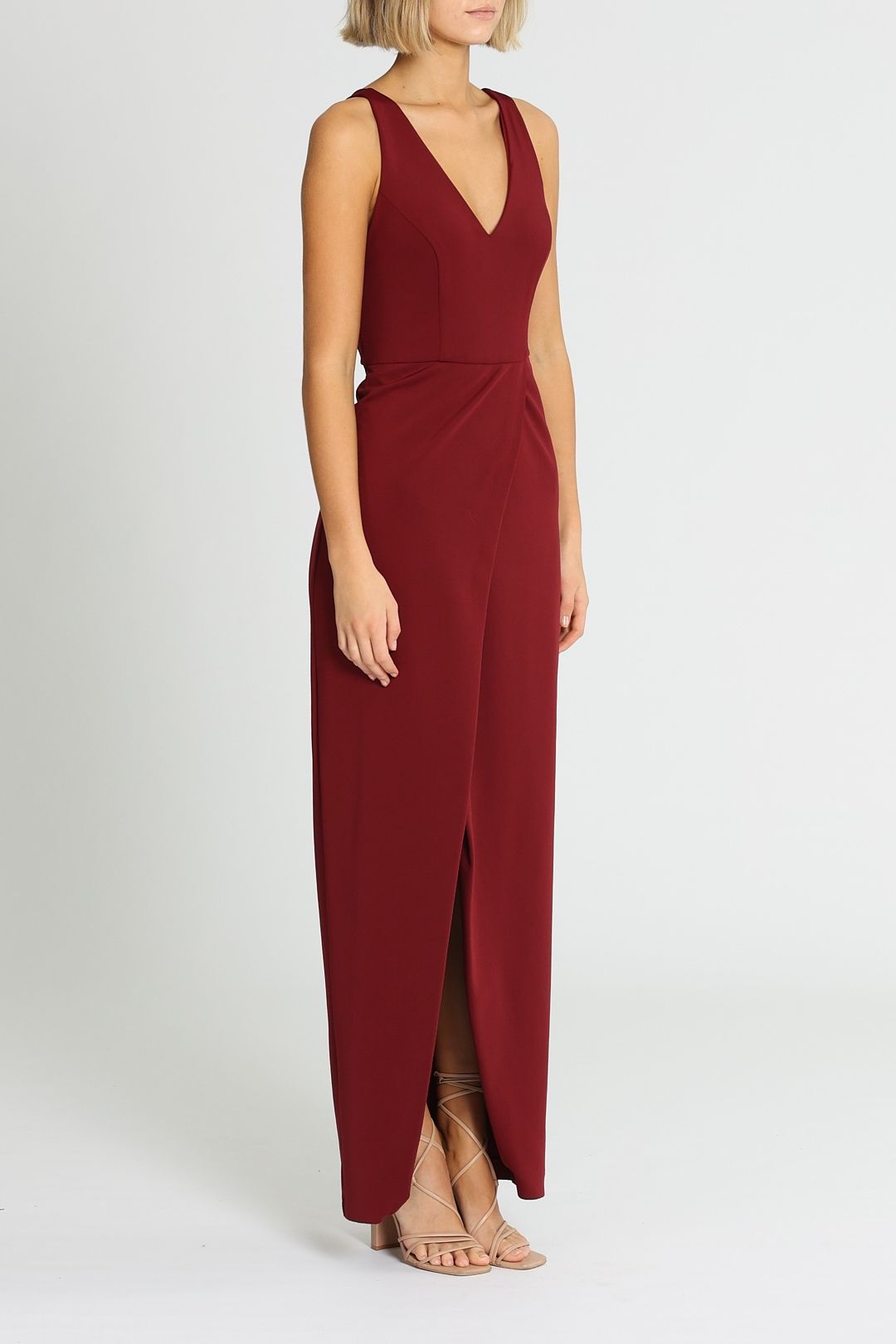 Gold Rush Neon Gown - Wine Red photo 2
