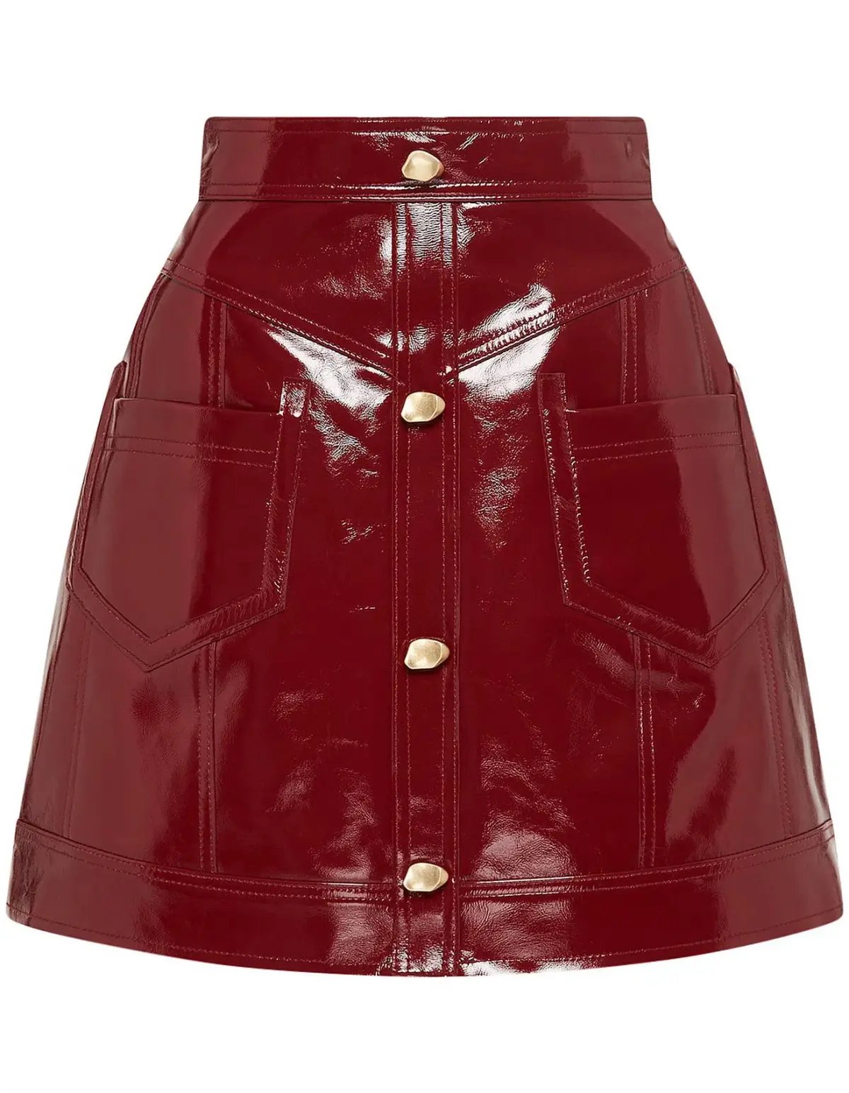 Aje Promenade Leather Pocket Skirt Russet Brown Size 10 photo 3