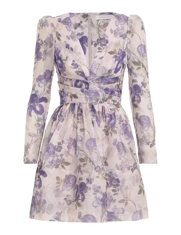 Zimmermann The Lyrical Cross Over Mini in Blue Iris Cream Size 0 (6-8) photo 2