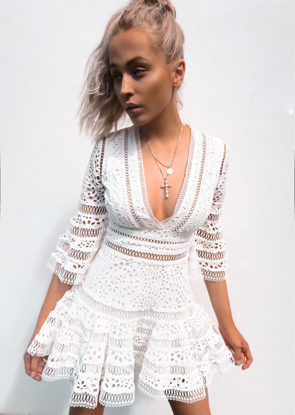 Zimmermann Lovelorn Flutter Mini Dress Ivory Size 0 / AU 8 photo 4