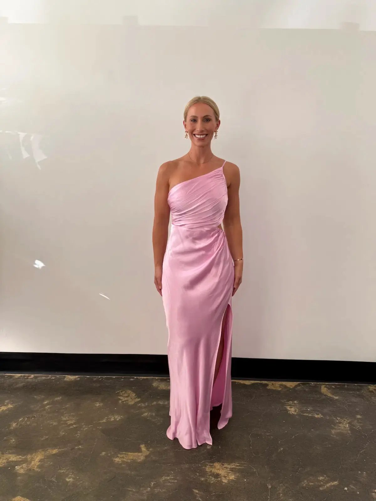 Shona Joy La Lune Asymmetrical Gathered Maxi Dress in Peony Size 14 photo 4
