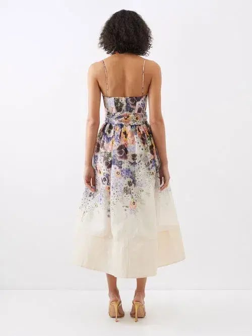 Zimmermann Tama Corset Midi Dress Floral Size 3 / AU 14 photo 5