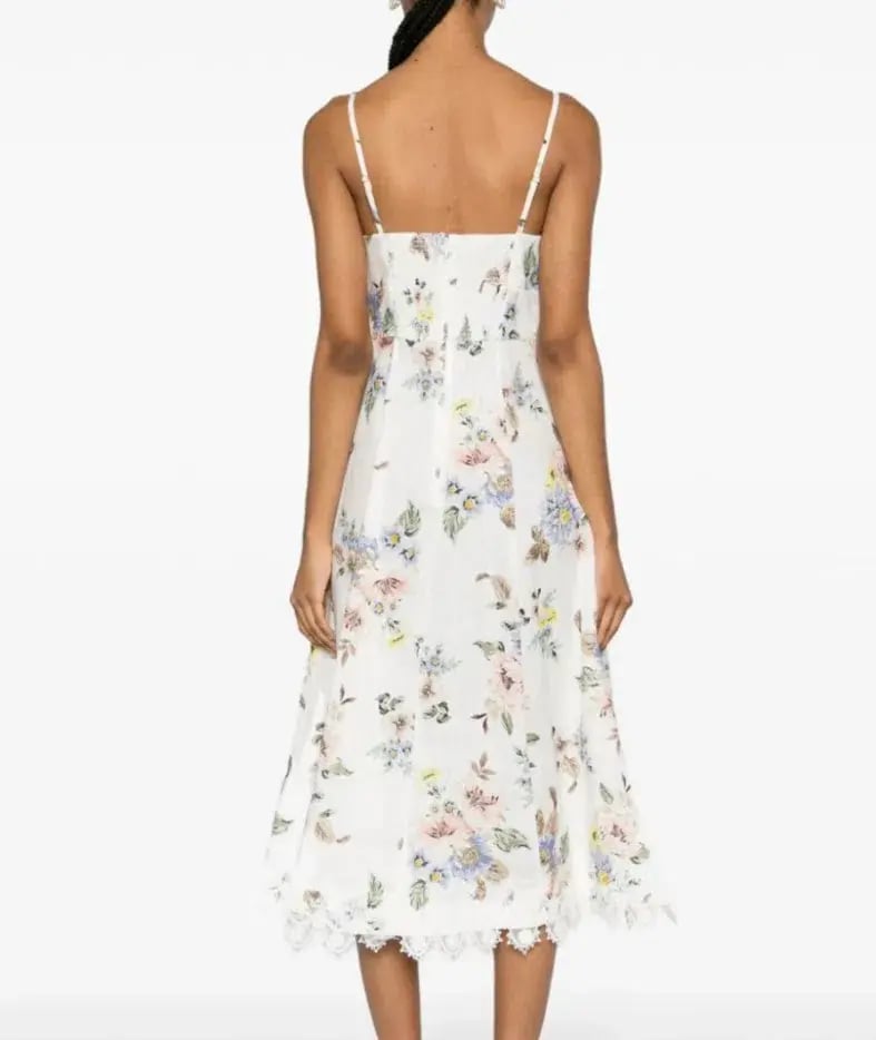 Zimmermann Appliqué Picnic Dress Blue Floral Size 1/Au 10 photo 4