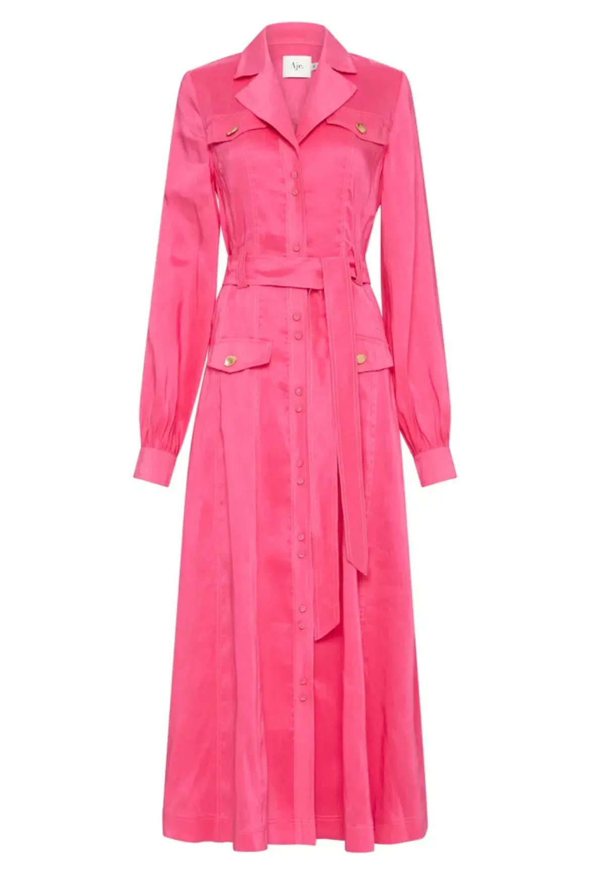 Aje Sophie Shirt Midi Dress Pink Size 16 photo 3