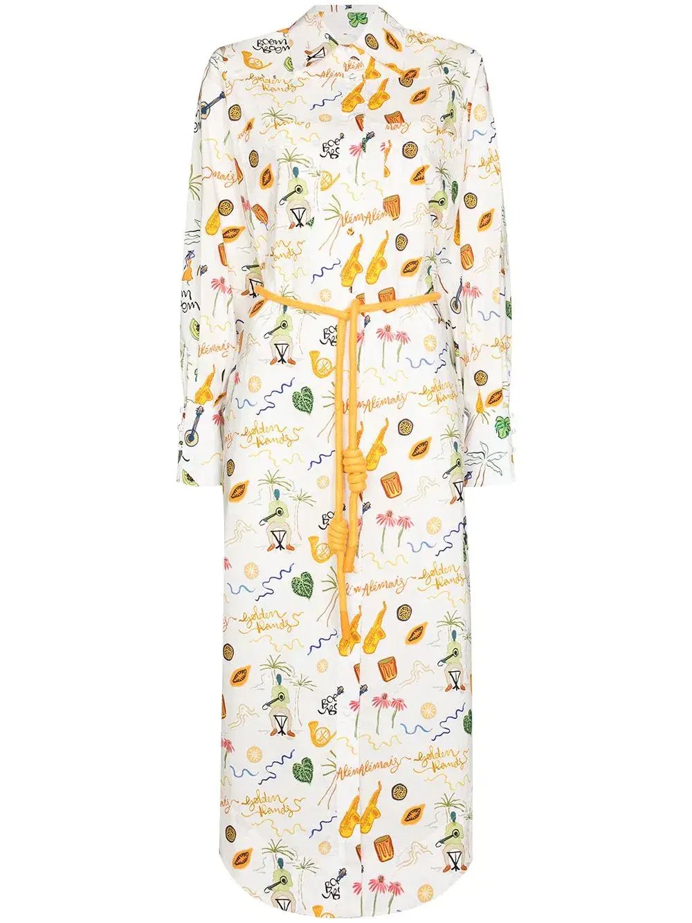 Alemais x Sam Pauletto Golden Hand Midi Shirt Dress Print Size 10 photo 5