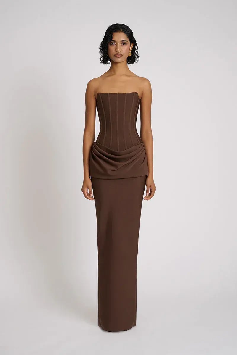Eliya The Label Hilda Gown Maxi Brown Size AU 8 photo 3