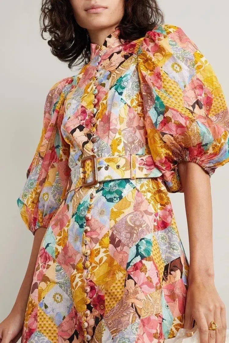 Zimmermann Tempo Kaleidoscope Mini Dress Floral Size 2 / Au 12 photo 2