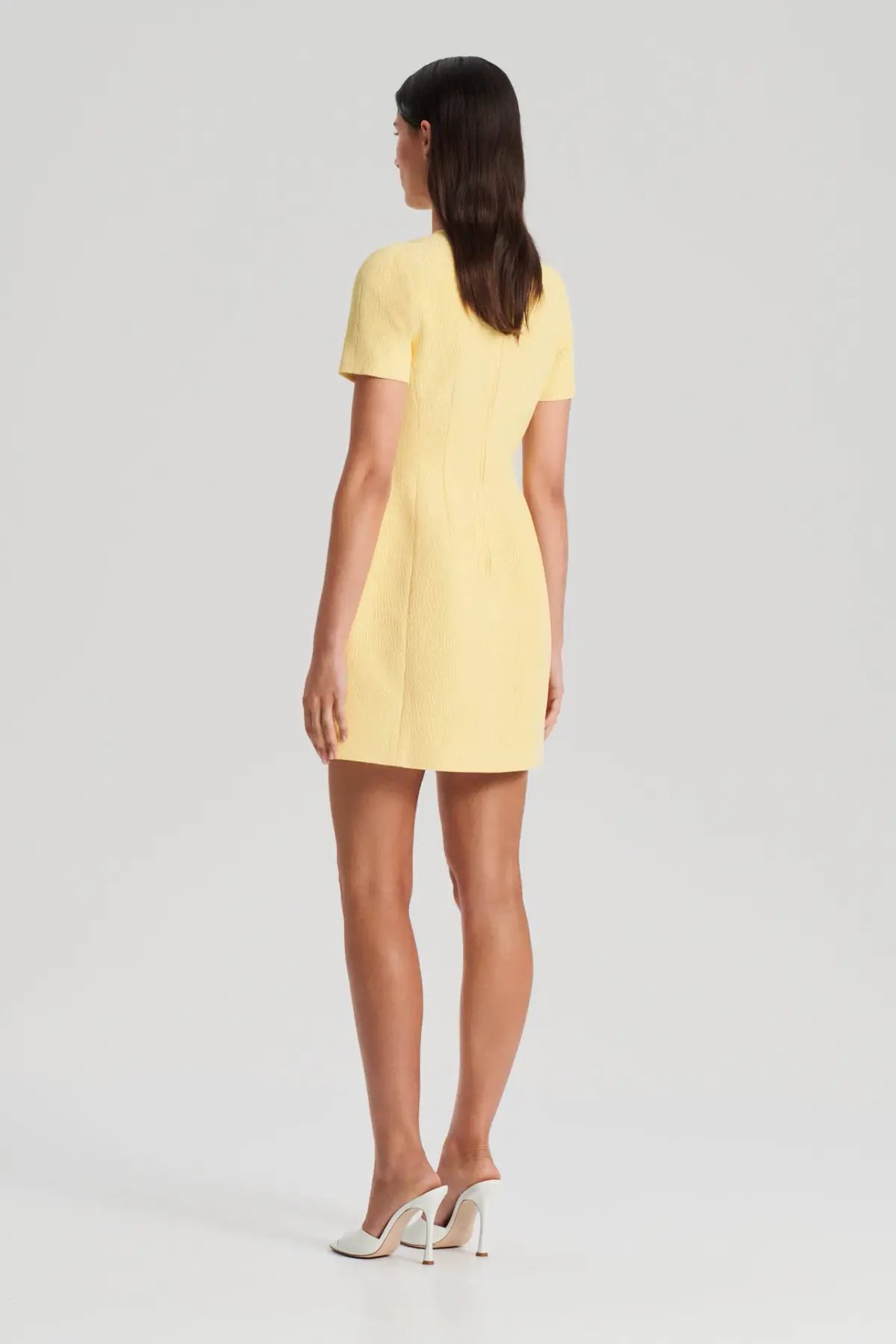 Scanlan Theodore Stretch Reptile Mini Dress Yellow Size 8 photo 2