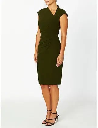 Anthea Crawford Selene Dark Olive Dress Size 12 photo 3