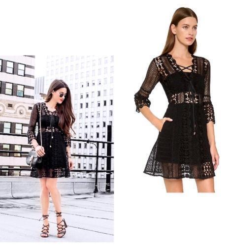 Self Portrait A Line Guipure Lace Mini Dress Size 8 photo 3
