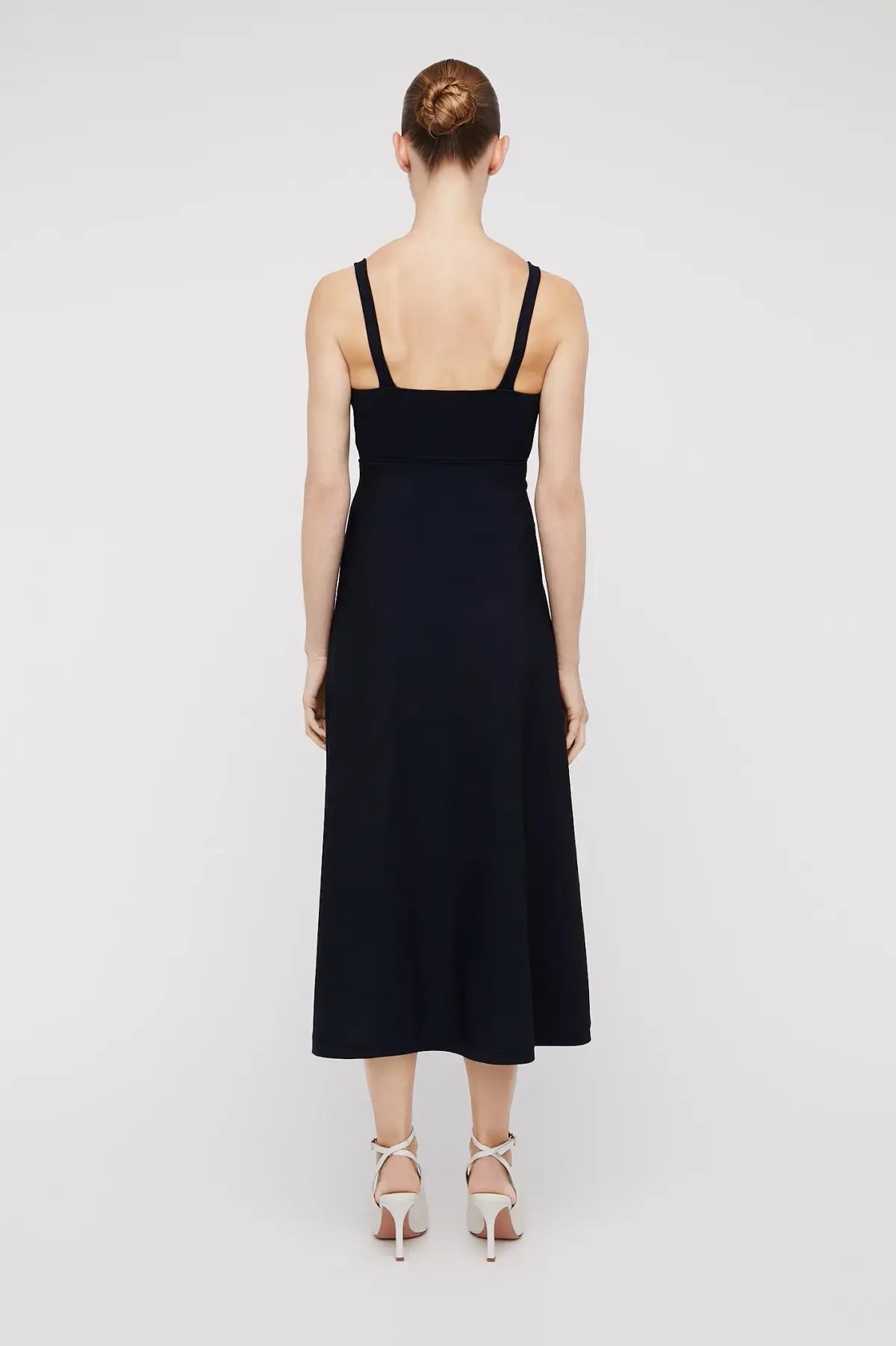 Scanlan Theodore Crepe Knit Square Neck Dress Navy Size 12 photo 2