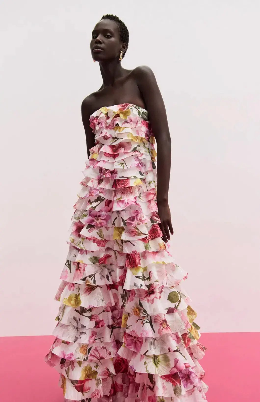 Aje Fleur Pleated Gown Floral Size 8 photo 5