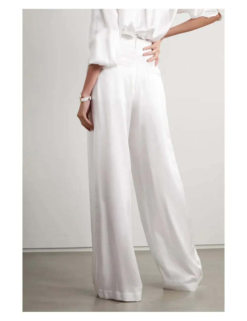 Michael Lo Sordo Relaxed Silk Boy Pant White Size AU 8 photo 2