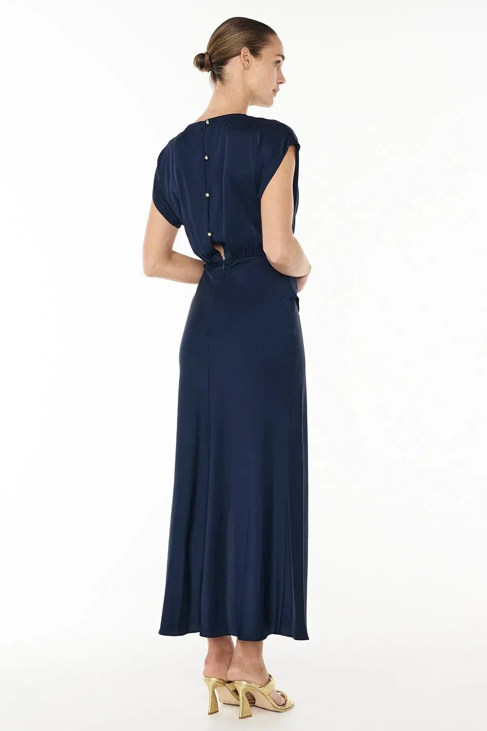 Manning Cartell Fluid Notion Drape Dress Navy Size 10 photo 2