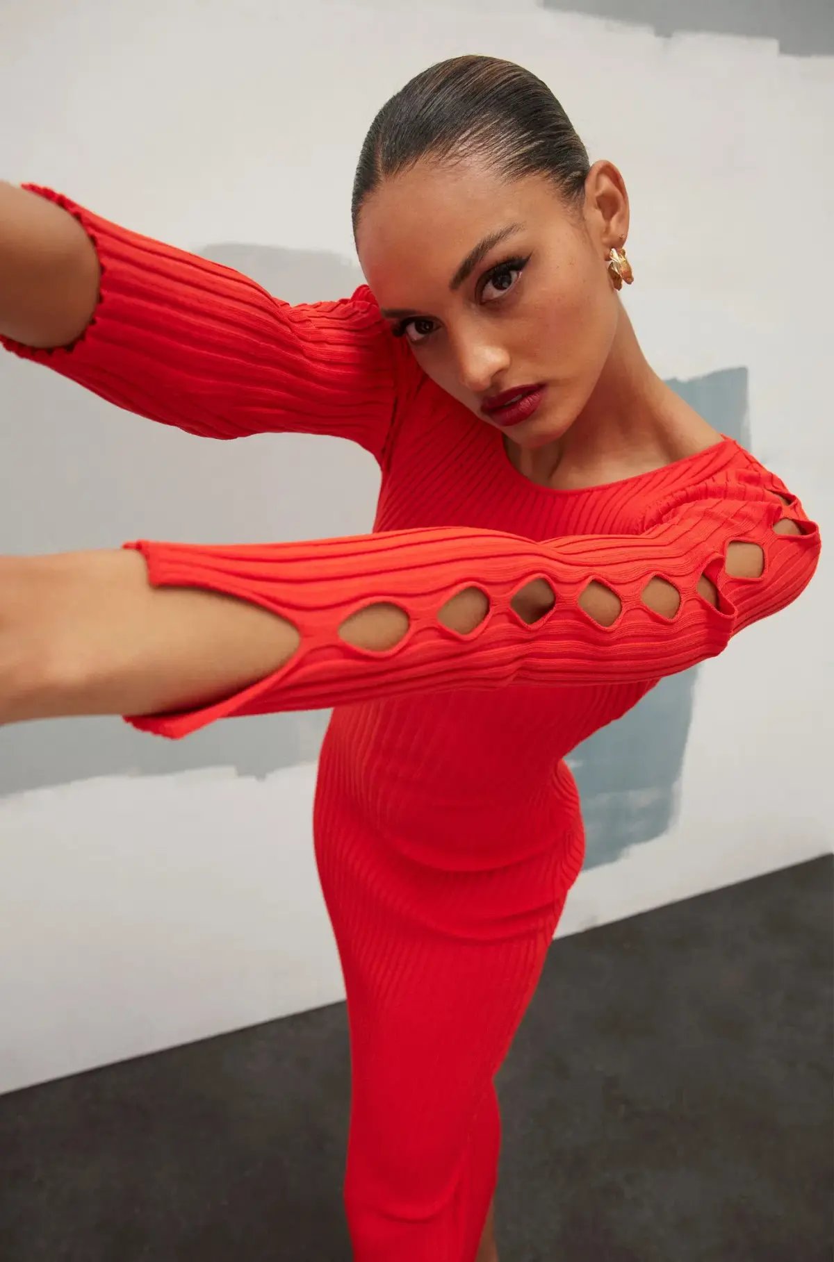 Mossman The Vivid Knit Dress Red Size 10 photo 4