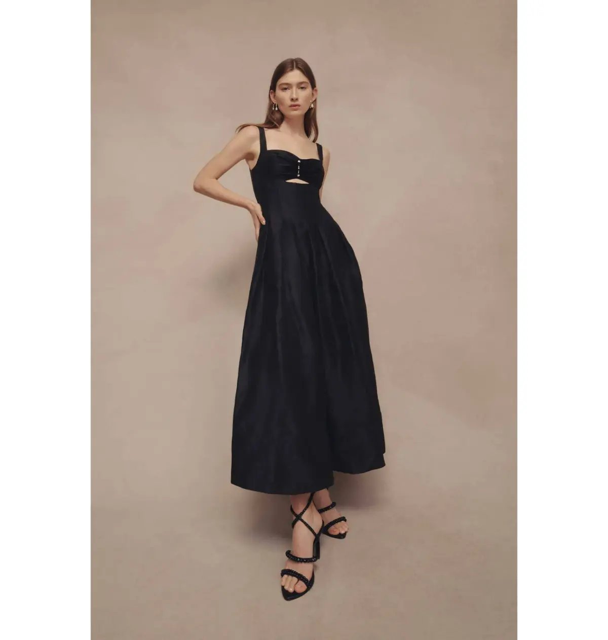 Aje Divinity Pearl Pin Midi Dress in Black Size AU 10 photo 5