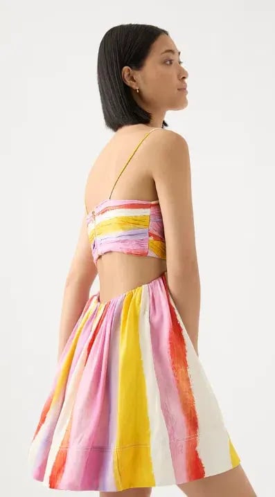 Aje Liza Ruched Baby Doll Dress Multi Size 10 photo 3