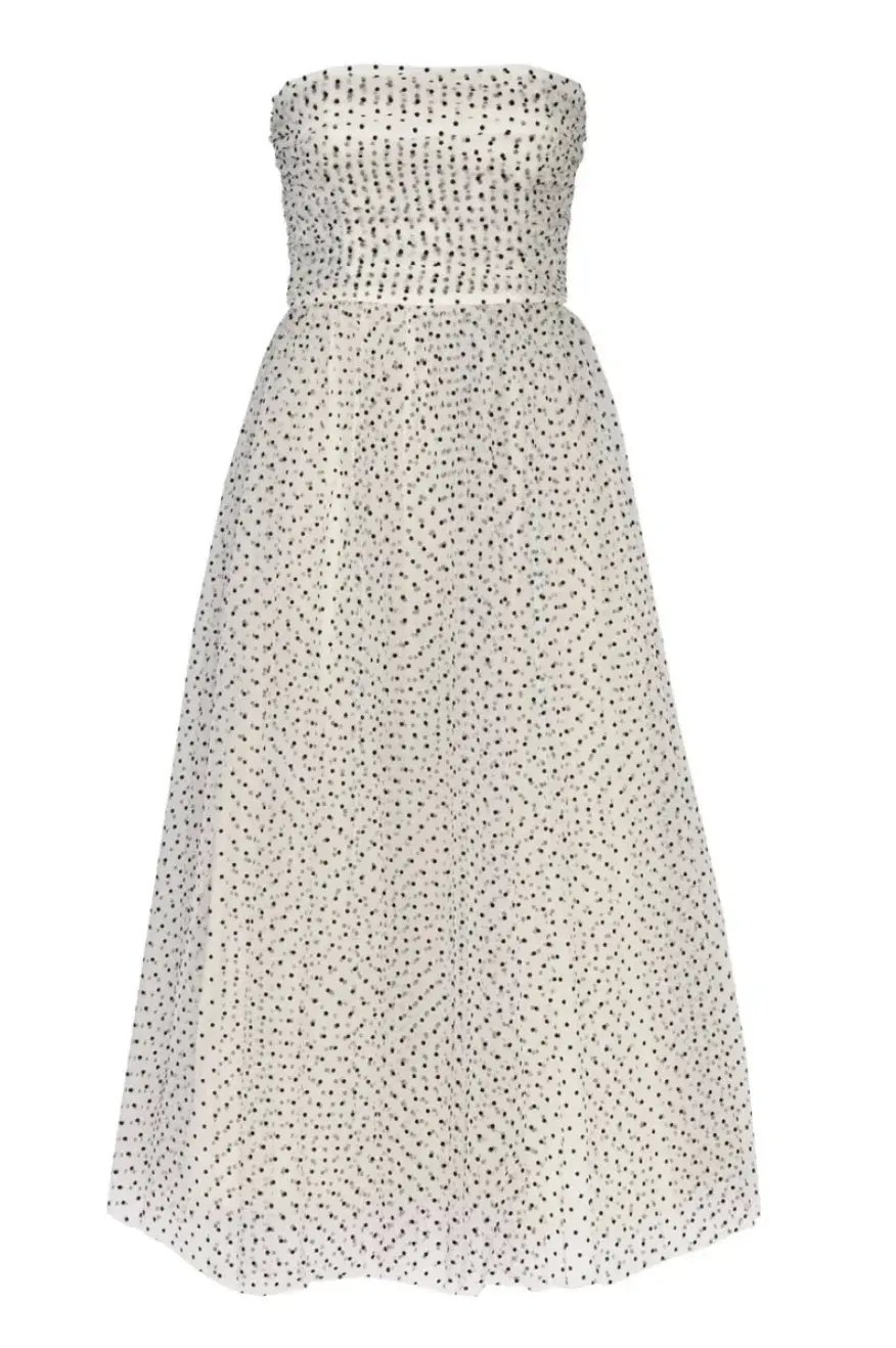 Zimmermann Tulle Midi Dress White/Black Dot Size 1 / AU 10 photo 3