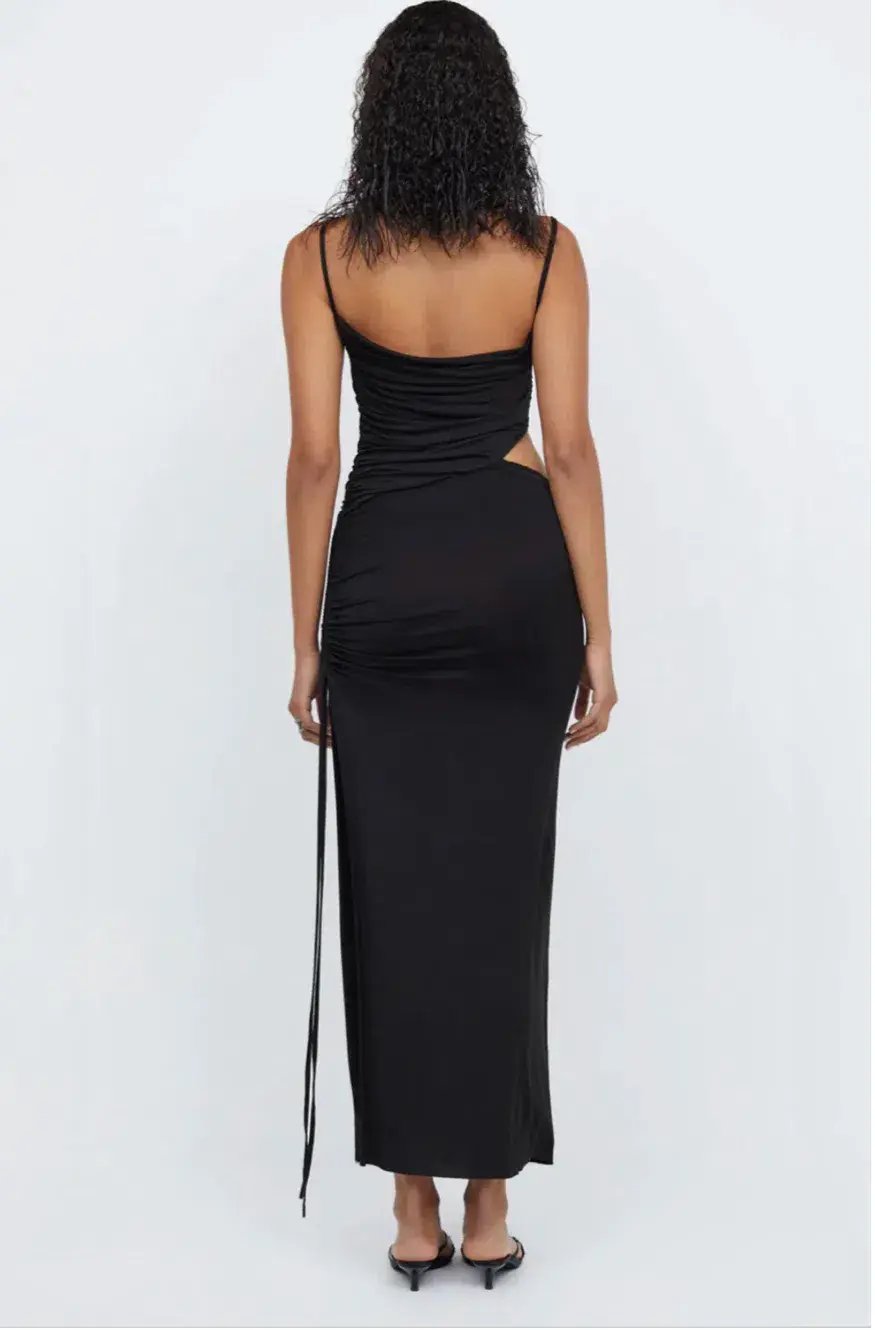 Bec and Bridge Ariel Asym Maxi Dress Black Size 6 photo 4