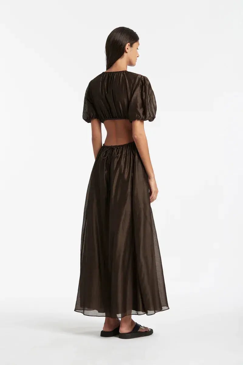 Sir The Label Anje Puff Sleeve Gown Brown Size 3 / AU 12 photo 2