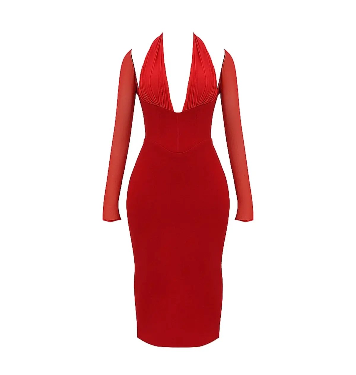 House of CB Yasmin Plunge Midi Dress Scarlet Size S/AU 8 photo 5
