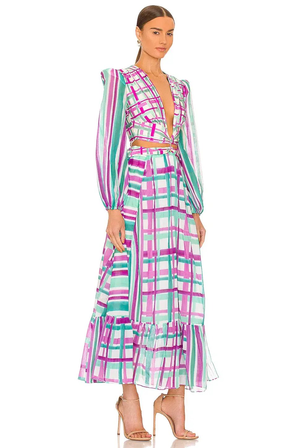 PatBO Riviera Plunge Cutout Dress Print Size 12 photo 2