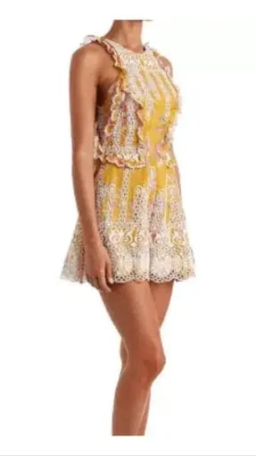 Zimmermann Confetti Scallop Playsuit Floral Size 0/AU 8 photo 4