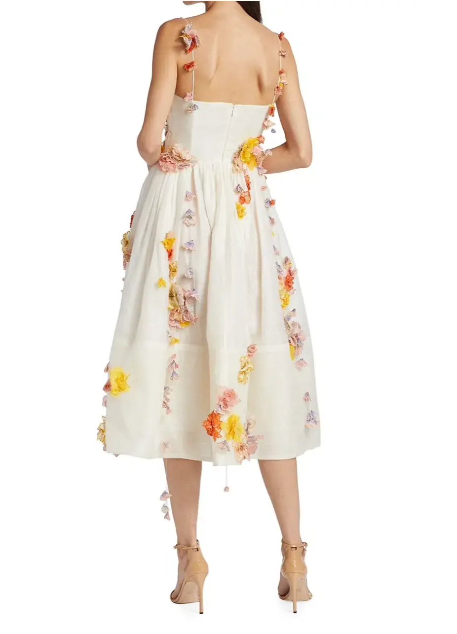 Zimmermann Floral Applique Midi Dress Floral Size 1 / Au 10 photo 4
