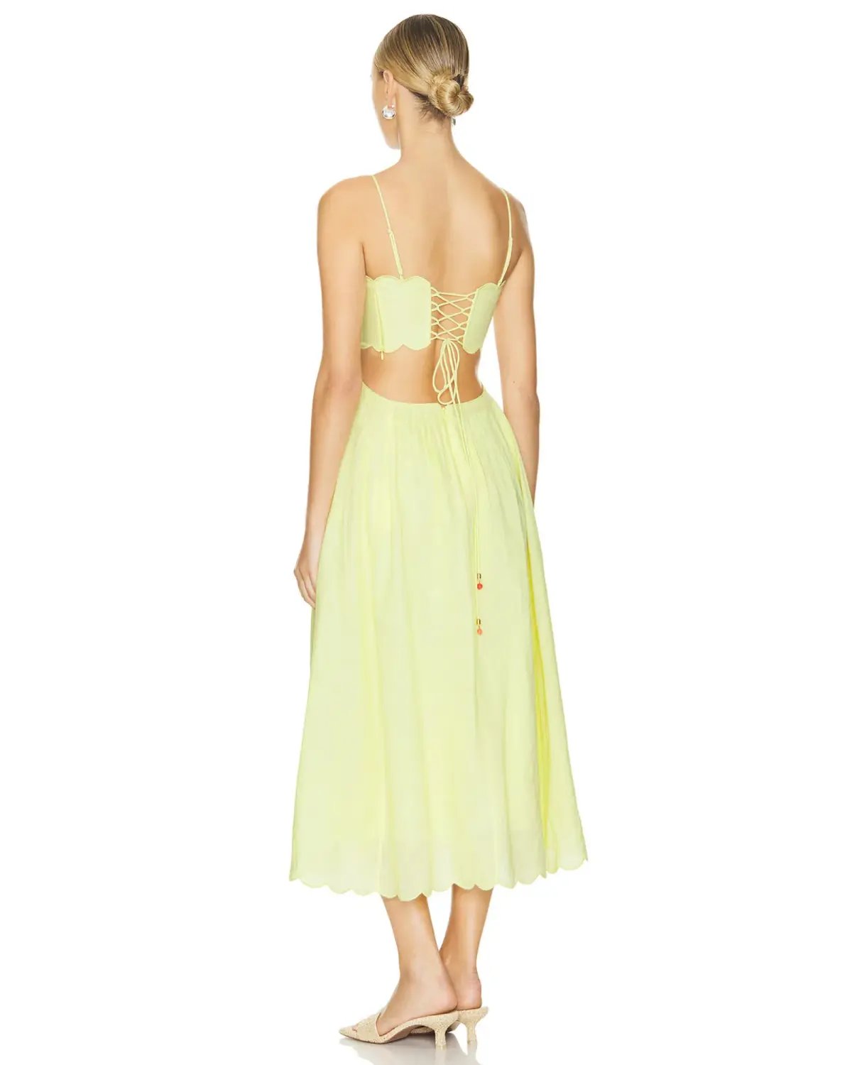 Zimmermann Halliday Scallop Midi Dress Yellow Size 1 / AU 10 photo 2