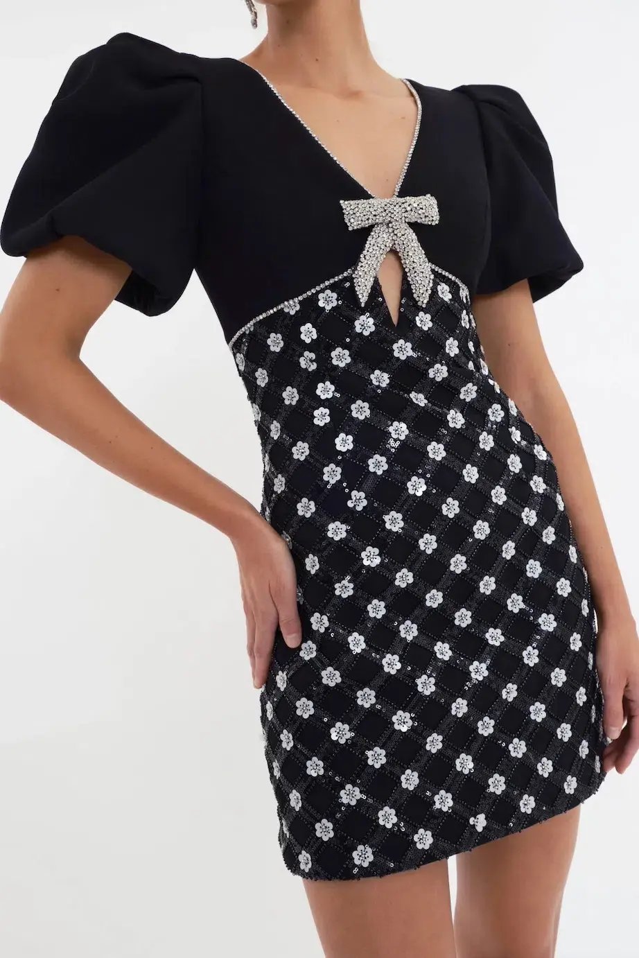 Rebecca Vallance Alivia Short Sleeve Mini Dress Black Size 10 photo 4