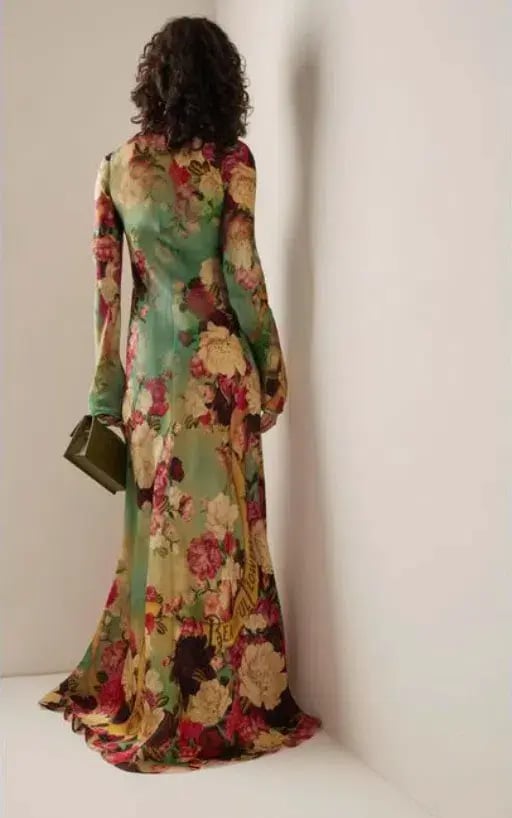 Zimmermann Wonderland Bias Silk Maxi Dress Peony Garden Floral Size 0P / AU 6 photo 2