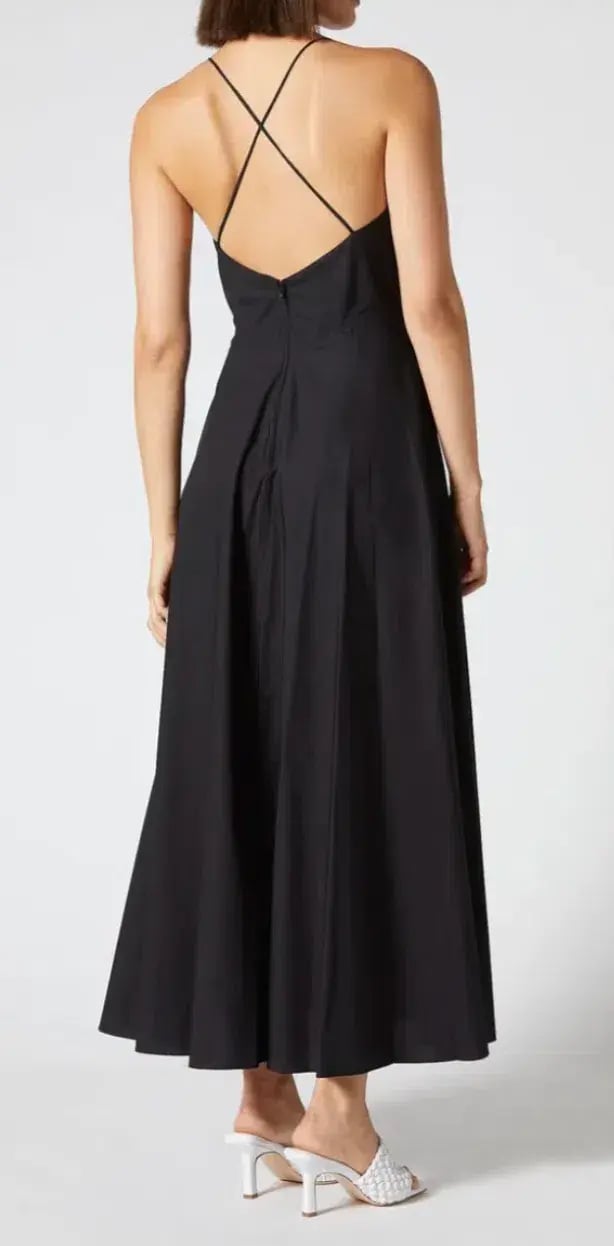 Scanlan Theodore Cotton Strappy Dress Navy Size AU 8 photo 2