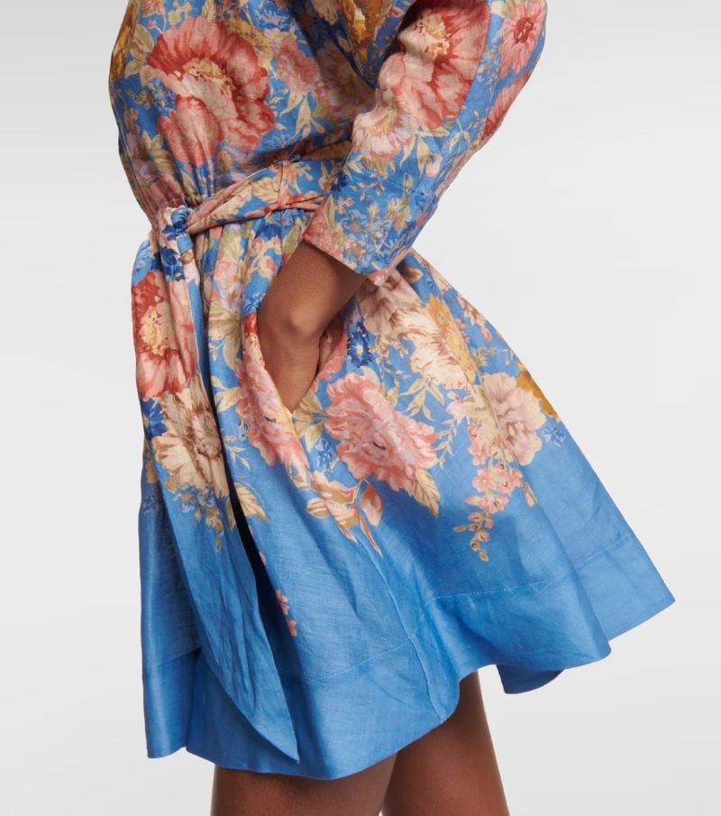Zimmermann August Belted Floral-Print Linen Mini photo 3