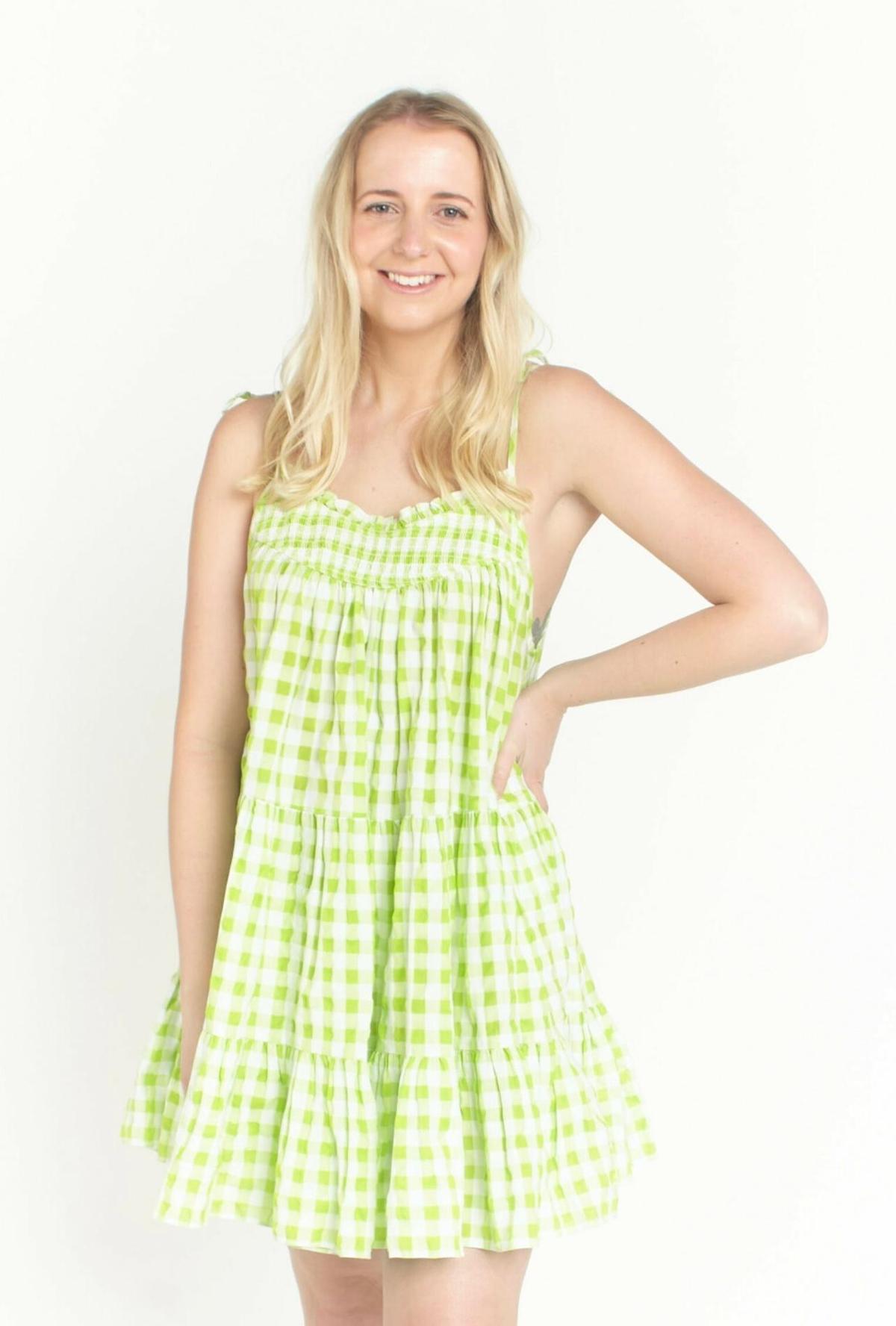 Steele Alfie Lime Dress Print Size M photo 2