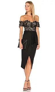 Elle Zeitoune Tango Dress Midi Black Size AU 6 photo 3