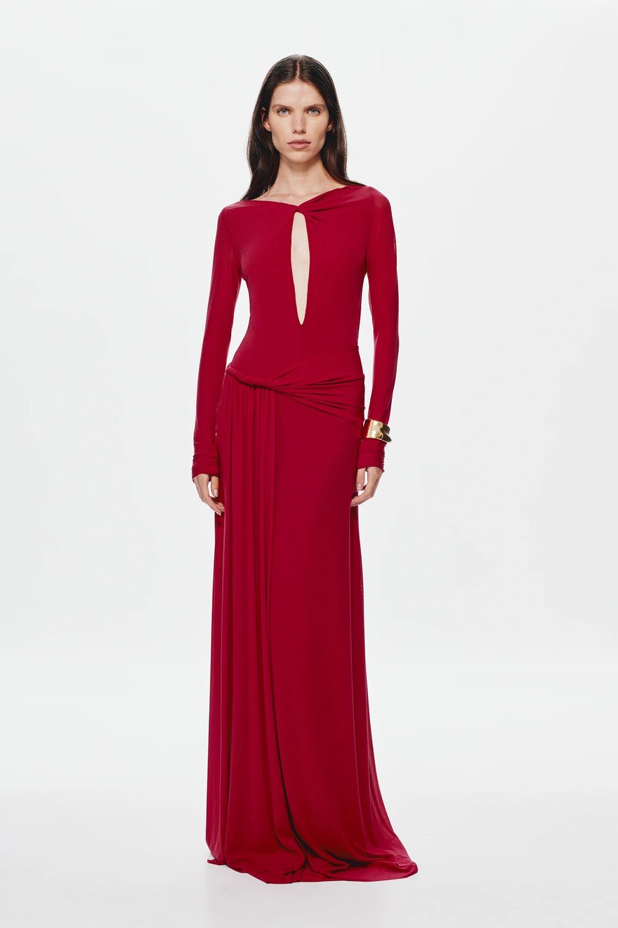 Misha Collection Irina Long Sleeve Dress - Cherry photo 3