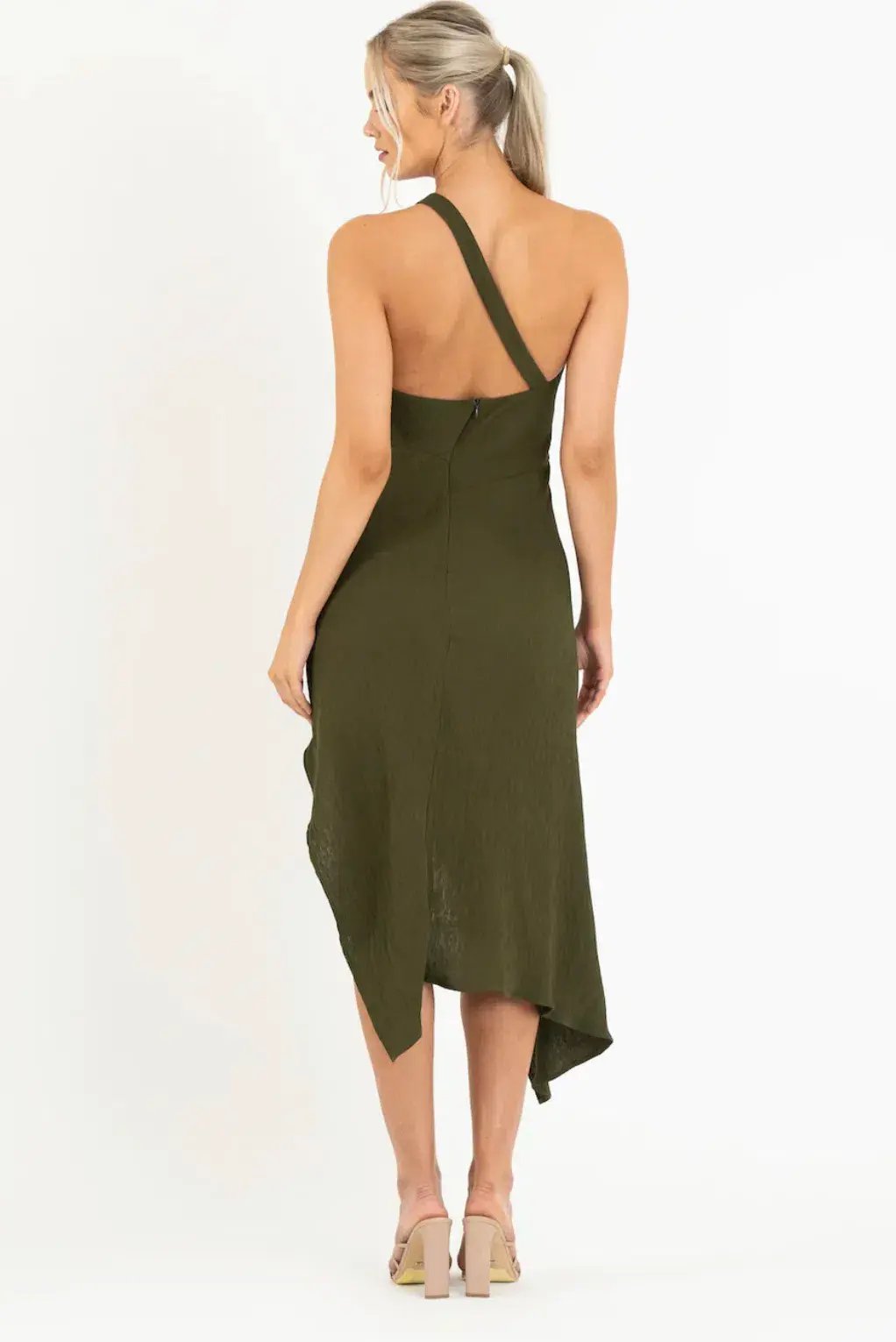 One Fell Swoop Harlequin Dress In Olive Line Size 10 photo 2