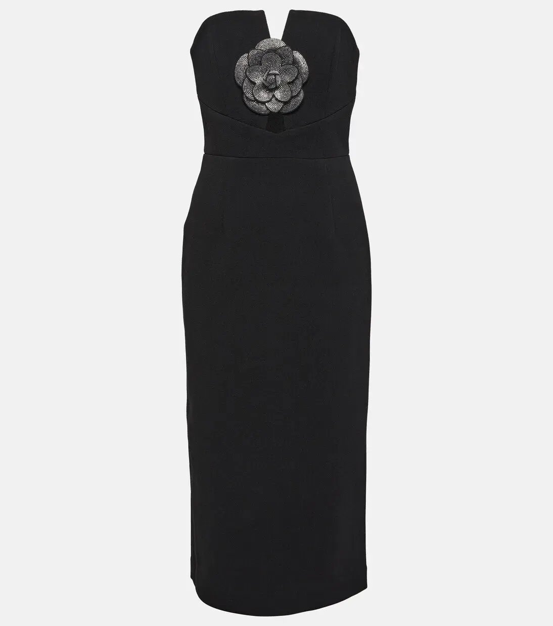 Rebecca Vallance Yvonne Flower Midi Dress Black Size 8 photo 3