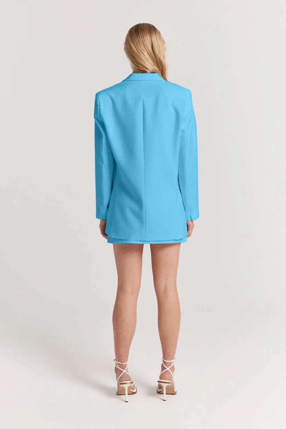Henne Normie Blazer Jacket, Delfina Mini Skirt & Caterina Top 3 Piece Set Set Blue Size 8 photo 5