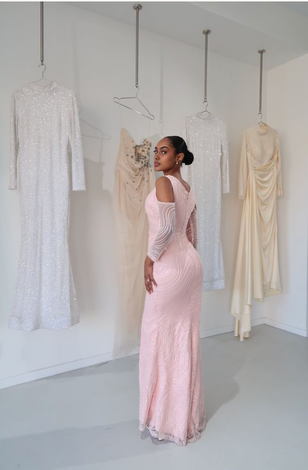 PINK CUT OUT LONG SLEEVE DRESS photo 3